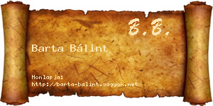 Barta Bálint névjegykártya